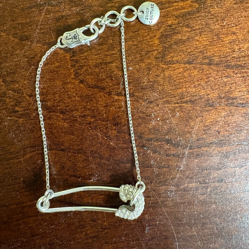 Vintage Juicy Couture Silver Safety Pin Bracelet